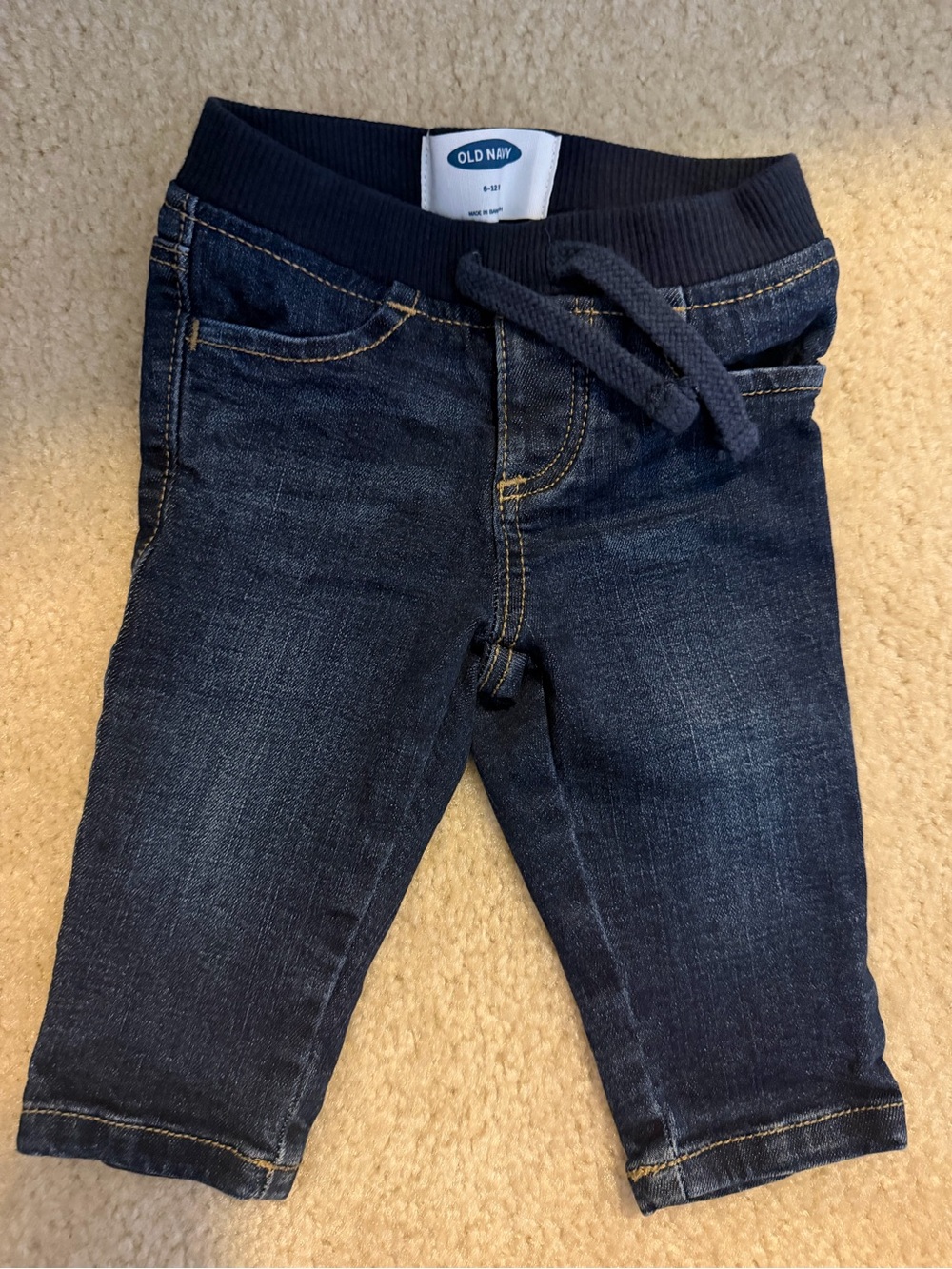 Old Navy Dark Navy Knit-Waist Denim Jeans